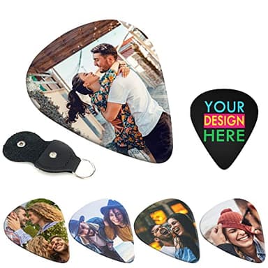 Púas de guitarra con foto personalizada, púas para Guitarra personalizadas con su imagen/logotipo/texto, plumillas para Acústica Guitarra Eléctrica Ukulele Bajo - 0,96 mm