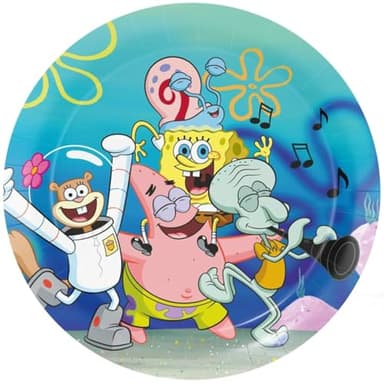 BeenSmile, 8 PLATOS 23 CM SPONGEBOB, Platos Desechables para Fiesta de Cumpleaños Infantil, Artículos de Decoración para Fiestas Temáticas