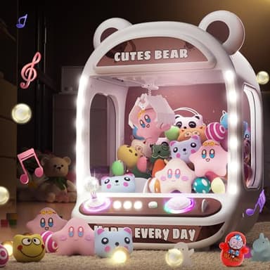 Máquinas expendedoras de garras para niños, juguetes de unicornio para niñas de 6 años en adelante, minimáquina expendedora con juguetes blandos para inquietarse,Claw Machine,Easy to Control, Brown