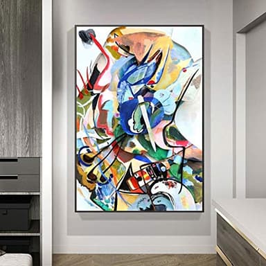 Reproducciones de pinturas abstractas famosas de Wassily Kandinsky Cuadros de pared de lienzo para la decoración interior del pasillo del hogar 70x100cmx1pcs sin marco