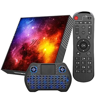 Android TV Box 4 GB RAM 64 GB ROM Smart TV Box Android soporta vídeo 3D 4K uhd con 2.4G / 5G WiFi Bluetooth 4.2 Integrado con Mini Teclado inalámbrico