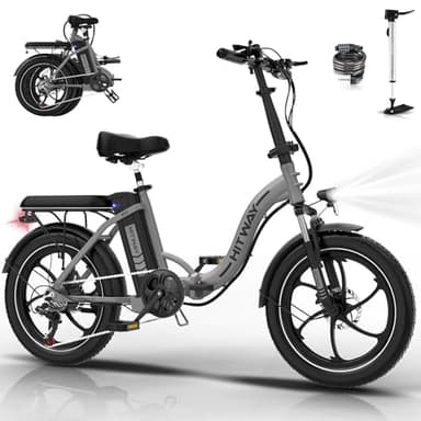 HITWAY BK6SL Bicicleta Eléctrica,Batería 36V/13Ah, 50-100KM, Motor 250W, Cambio 7 Velocidades, Marco de Aleación de Aluminio E Bike (plata-36V13AH, 20 * 3.0")