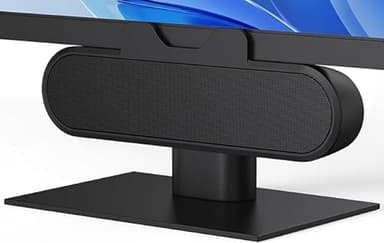 Plyee Audio Altavoces para Monitor, Altavoces para Computadora de Escritorio PC, Altavoz USB con Conector Integrado USB A Type C, Fácil de Sujetar a Monitores, 10W (Negro)