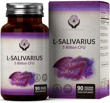 EN Lactobacillus Salivarius Probiótico | 90 Cápsulas de Lactobacillus Salivarius de Alta Potencia - 5 Mil Millones de UFC L-Salivarius Probióticos por Cápsula | Sin OGM, Gluten ni Alérgenos
