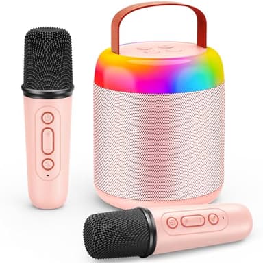 Karaoke 2 Microfonos Inalambricos, Gralal Regalo Niña 3-12 Años Microfono Karaoke Infantil Juguetes Niña 4 5 6 7 8 9 10 11 Años Micrófono Inalámbrico Bluetooth Regalos Comunion Niña