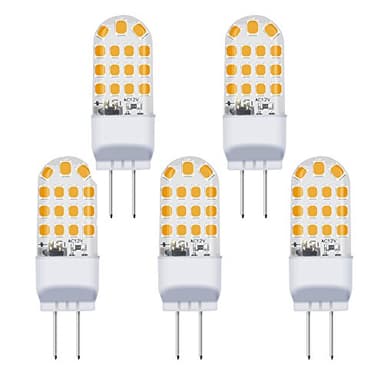 Bonlux 3.5W G6.35 bombilla LED GY6.35 12V blanco cálido 3000K 300 LM Bi-Pin Lámpara 35W Equivalente para Araña lámpara de pie lámpara de mesa (5 piezas)