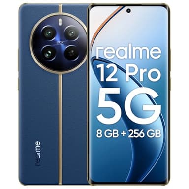 realme Teléfono Móvil 12 Pro 5G 8 + 256GB, Cámara para retratos con teleobjetivo, Sony IMX882 con OIS, Pantalla de visión curva de 120Hz, Procesador Snapdragon 6 de 1ª generación 5G, Submarine Blue
