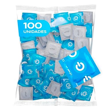 ON) Condones Clinic - sin lubricante I 52 mm de ancho I Paquete de 100 unidades I Condones premium secos I Grosor de pared de 0,07 mm I Condones veganos I Condones para hombres