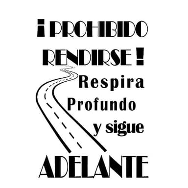 Frase Vinilo "Prohibido Rendirse.." Vinilos decorativos vinilo frases motivadoras para pared. Vinilo para decorar habitaciones. Vinilos decorativos frases .Vinilos pared frases DC-16129 (30x20cm)