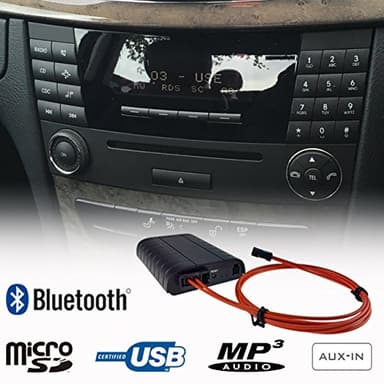 Equipo adaptador de interfaz de cable de fibra para Mercedes Benz A2DP, con manos libres, Bluetooth, para el coche con reproductor de mp3, WMA, auxiliar USB SD AUX. Comando de 20, audio
