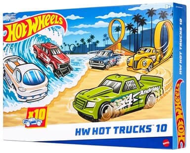 Hot Wheels Pack 10 Camiones, Set de Coches de Juguete Que Incluye camionetas y Furgonetas, Juguete +3 años (HYM97)