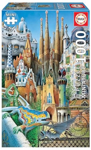 Educa - Puzzle de 1000 Piezas Miniature para Adultos | Puzzle con Las Obras del Famoso Arquitecto Antoni Gaudí representadas en el Puzzle más pequeño del Mundo con 1000 Piezas (11874)
