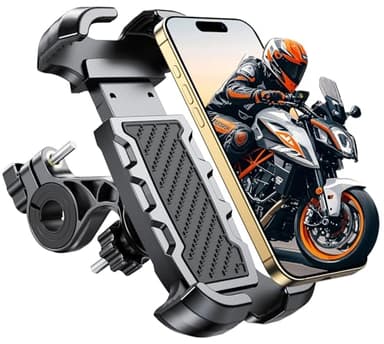 Mohard Soporte Movil Bicicleta, [Nunca Se Cae] Anti Vibración Soporte Movil Moto Montaña con Rotación 360° para ATV Scooter Compatible con iPhone 16 Plus/15 Pro MAX, Galaxy S24 y Otro 4.7-6.8" Móvil