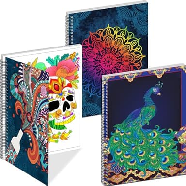 Elfew Libro para colorear con mandala para adultos y adolescentes, tamaño A4 (3 unidades)