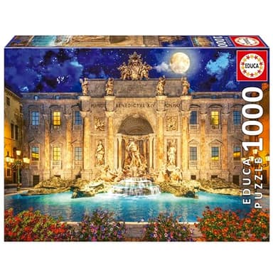 Educa - Fontana di Trevi, Roma | Puzzle de 1000 Piezas para Adultos. Medidas: 68 x 48 cm. Incluye Cola Fix Puzzle. A Partir de 14 años (19923)