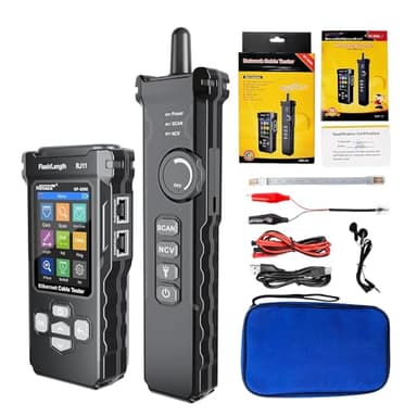 Probador de red con IP Scanning, PING y prueba de velocidad de conmutación, mapeo de trazador de cables, TDR Comprobador de cables de Red Ethernet RJ11 RJ45 para pruebas Cat5/Cat6 POE,NF-8506
