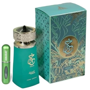 Perfume Khair Pistachio 100ML, Perfume Árabe Unisex de Larga Duración, Eau De Parfum Incluye Atomizador 5ML, Fragancia Gourmand con Notas de Pistacho y Vainilla (Pistachio)