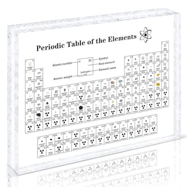 Giftota - Actualizar la Tabla Periódica con Elementos Reales (21 x 14 x 2,7 cm) - Acryl Periodic Table Of 83 Elements - Tabla Periódica de acrílico - Regalo de química - Regalo de Tabla Periódica