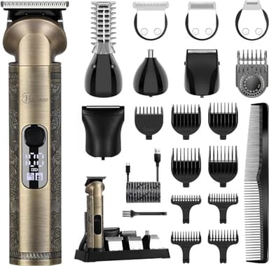 Hatteker Cortadora De Pelo, Afeitadora, Navaja Nasal, Recortadora De Cuchillas T, Kit De Belleza Corporal Impermeable, Afeitadora Masculina, Carga Usb, Cuchilla Súper Frontal 8 en 1