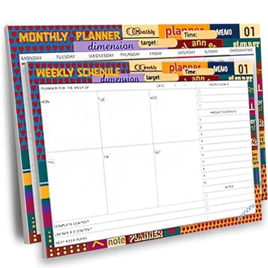Planificador Semanal + Planificador Mensual - 1 planners A4,1planners A5, Planning de Escritorio. Agendas, Planificadores y Calendarios Mes+Semana de Diseño Exclusivo,2024