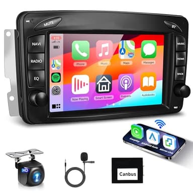 2G+64G Android Radio Coche para Mercedes Benz W168 W203 CLK C209/W209 SLK/W170 W463 Viano Vito W639 Vaneo 7 Pulgadas Pantalla Táctil Carplay Android Auto Navi GPS WiFi Bluetooth FM/RDS Cámara Trasera