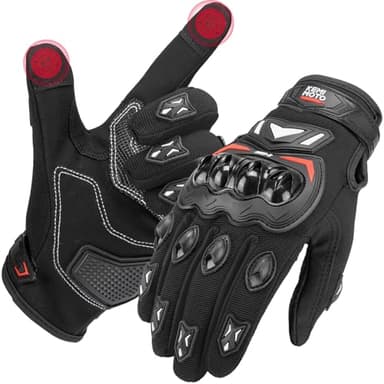 KEMIMOTO Guantes Moto Verano, Resistencia al Impacto, Deportivos Protectores y Transpirables Hombres y Mujeres, Palma Antideslizante, con Pantalla Táctil, Motocicletas, Escalada y Caza