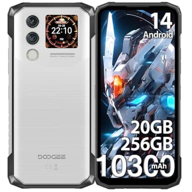 DOOGEE Blade 10 MAX Movil Irrompible, 20GB+256GB/ 2TB Móvil Resistente Android 14, 10300mAh Móvil Rugerizado, 6.56'' con Pantalla Trasera IPS de 1,54 Rugged Smartphone, 50MP+8MP, NFC/Face ID/IP68