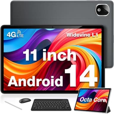 DOOGEE T30E Tablet 11 Pulgadas, Tablet con Teclado, 8000mAh Tablet Android 14 9GB RAM+128GB ROM 13MP+5MP, 4G LTE/ 5G WiFi, Tablet con Lapiz, Ratón y Funda, Bluetooth 5.0