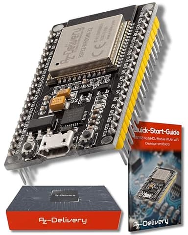 AZDelivery ESP32 ESP-WROOM-32 NodeMCU Modulo WiFi + Bluetooth Dev Kit C Placa de Desarrollo 2.4 GHz Dual Core con Chip CP2102 (sucesor del ESP8266) Compatible con Arduino con E-Book Incluido!