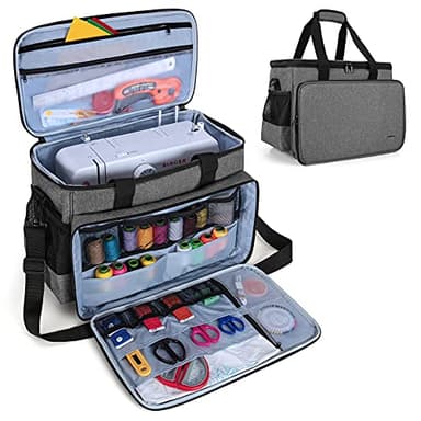 Luxja Bolsa para Máquina de Coser, Funda Maquina de Coser, Maleta Maquina Coser Organizador de Accesorios de Tejer (No Incluido Accesorios), Gris