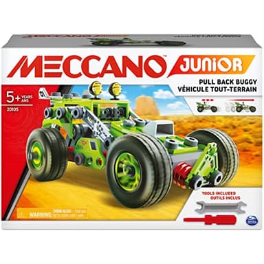 MECCANO JUNIOR - COCHE BUGGY - Kit de construcción de modelo STEAM de buggy con motor de fricción deluxe 3 en 1 - 6055133 - Juguetes Niños 5 años +