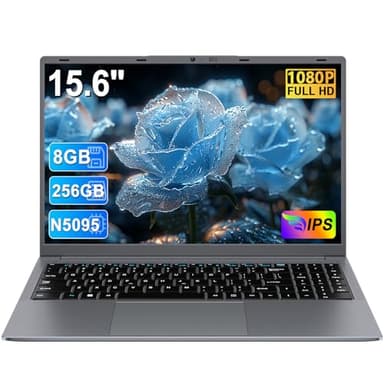 Ordenador Portátil 15,6 Pulgadas Celeron N5095 2,9 GHz Win11 Pro 8GB 256GB SSD Expansión 1TB 5G WiFi 1920x1080 FHD BT4.2 HDMl USB 3.0 Portatil con Ratón Inalámbrico y Teclado Español Membrana - Gris