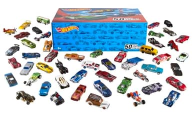Hot Wheels Pack 50 Vehículos, Coches de Juguete (Modelos Surtidos) (Mattel V6697)