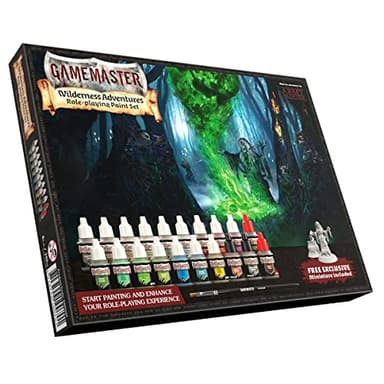 The Army Painter GameMaster Wilderness Adventures Role-Playing Paint Set, 20 Botellas 12ml De Pintura Acrílica, 1 Pincel Seco, 1 Miniatura De Bruja De Plástico para Warhammer 40k