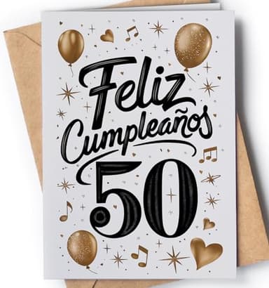 Tarjeta de 50 Cumpleaños - Tarjeta de Felicitación Graciosa para alguien que cumple 50 años - Regalo Original para 50 Cumpleaños para él, ella, hombre, mujer, mejor amigo, amiga... - Feliz 50