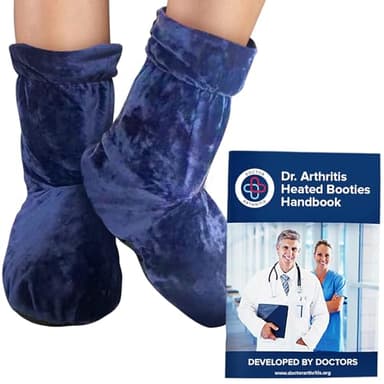 Pantuflas Térmicas Desarrolladas por Médicos (No Aptas para Andar) - Calentador de Pies para Microondas para Hombre y Mujer - Zapatillas de Casa Calienta Pies - Libro Manual Incluido - Azul