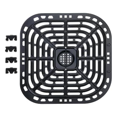 Bandeja cuadrada de 7,3 pulgadas, 4 QT, freidora de aire, placa de repuesto para parrilla antiadherente, apta para cocinar pizzas y verduras saludables