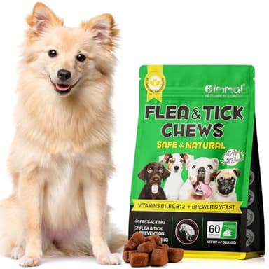 Prevención De Pulgas Y Garrapatas para Masticables para Perros,60 Pcs Suplemento Natural para El Control De Pulgas Y Garrapatas De Perros, Píldoras Orales Fáciles De Usar, Protección contra Plagas