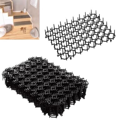 LiJuanWang Repelente de Gatos,6 Piezas Alfombrilla para Gatos,20 x 15 cm Pinchos Anti Gatos Alfombra Repelente para Gatos Malla Antipalomas,para jardín,Valla