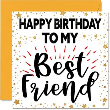 Stuff4 Divertidas tarjetas de cumpleaños para amigo, mejor amigo, tarjeta de feliz cumpleaños de mejor amiga, regalos de amigos, tarjetas de felicitación de amistad de 145 mm, regalo de mejor amigo