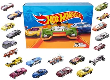 Hot Wheels - Pack De 20 coches de juguetes , modelos surtidos , escala 1:65 con detalles realistas (Mattel DXY59)