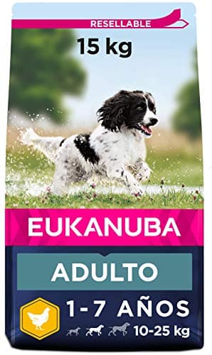 EUKANUBA Dog Dry Base Adult Medium Breeds Chicken Bag Comida para Perros, No aplica, 15 kg (Paquete de 1)