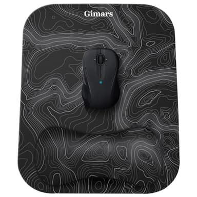 Gimars Alfombrilla Ratón Reposamuñecas, Almohadilla Ratón Ergonómica con Apoyo, Espuma Viscoelástica, Gaming Mouse Pad Ordenador, Impermeable Tapete Rato con Base de Goma No Deslizante, Mapa