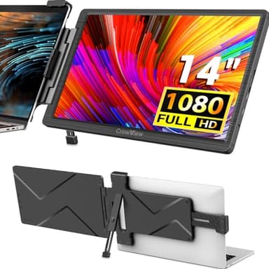 ELECROW Monitor portátil, Monitor Externo FHD 1920 x 1080 de 14 Pulgadas Monitor portátil CrowView de Segunda Pantalla Compatible con múltiples Sistemas y computadoras portátiles de 13 '' a 16.5 ''