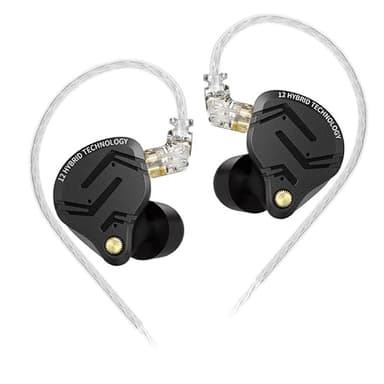 Yinyoo KZ ZS12 Pro X Cascos con Cable IEM,1DD 5BA Auriculares In Ear,Distorsión No Lineal Ultrabaja,Matriz de Alta Frecuencia Innovadora,Auriculares In Ear de Metal para Juegos,Músicos