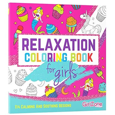 GirlZone Regalos para Niñas Libro para Colorear 114 Hermosos Diseños Zen. Libros Colorear Niños, Libreta De Colorear Relajante para Niñas, Colouring Book, Manualidades para Cumpleaños