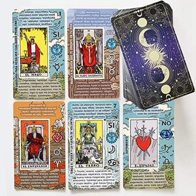 Tarot - Cartas Tarot de Aprendizaje, No Necesita Libro Guía, Baraja Tarot de Lectura Fácil y Rápida con Significados en Español