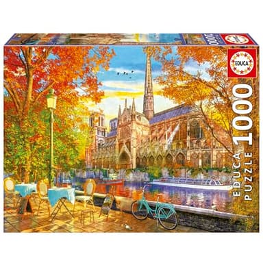 Educa - Otoño en Notre Dame | Puzzle de 1000 Piezas para Adultos. Medidas: 68 x 48 cm. Incluye Cola Fix Puzzle. A Partir de 14 años (19936)