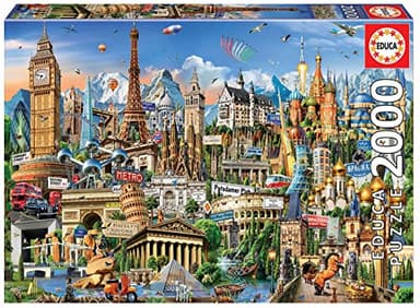 Educa - Puzzle de 2000 Piezas para Adultos | Símbolos de Europa. Incluye Pegamento Fix Puzzle. A Partir de 14 años (17697)