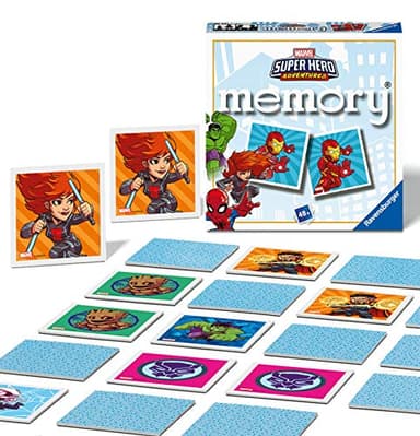 Ravensburger - Mini Memory: Marvel, Super Hero, Juego de Mesa, Juego de Mesa Niños, Juego Mesa 3 Años o más, Juegos Educativos, Juegos de Memoria, 2-6 Jugadores, 48 Cartas